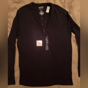 Brand New Express stretch long sleeve Henley